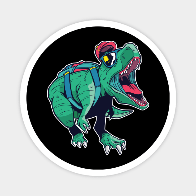 dinosaur back to school Magnet by Midoart